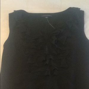 Banana Republic silk ruffles little black dress 14